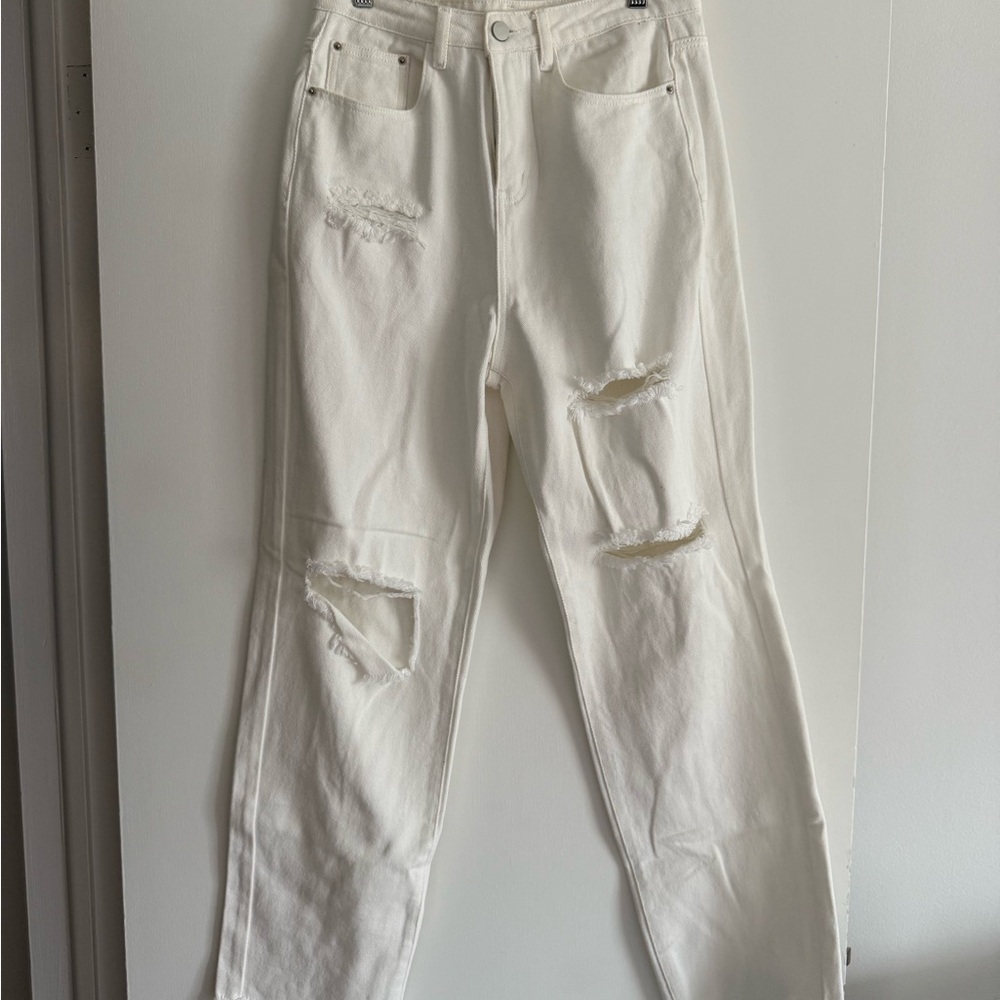 White Distressed Women Jeans